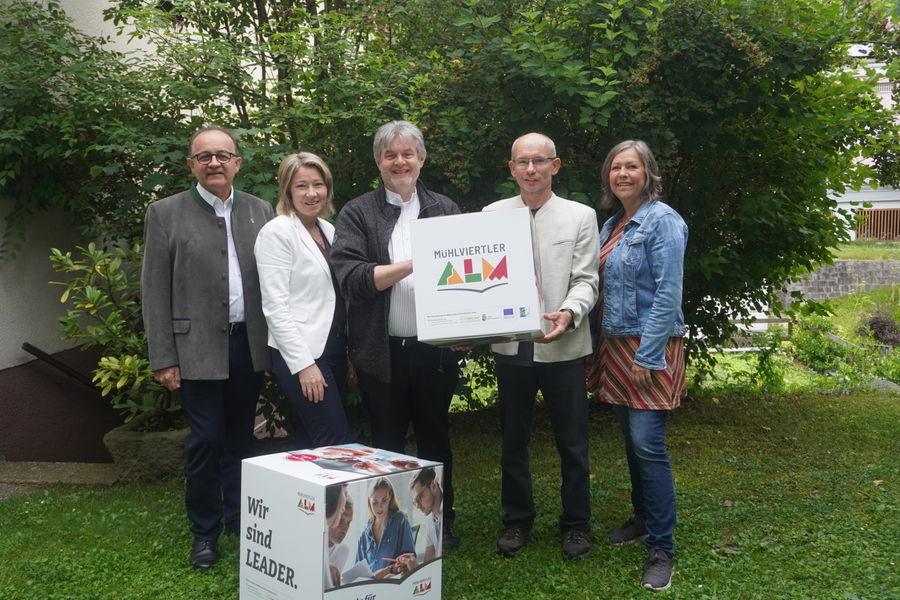 Personalübergabe Mühlviertler Alm mit Obmann Johann Holzmann, Renate Fürst, Kurt Prandstetter, Andreas Hunger, Sandra Lasinger