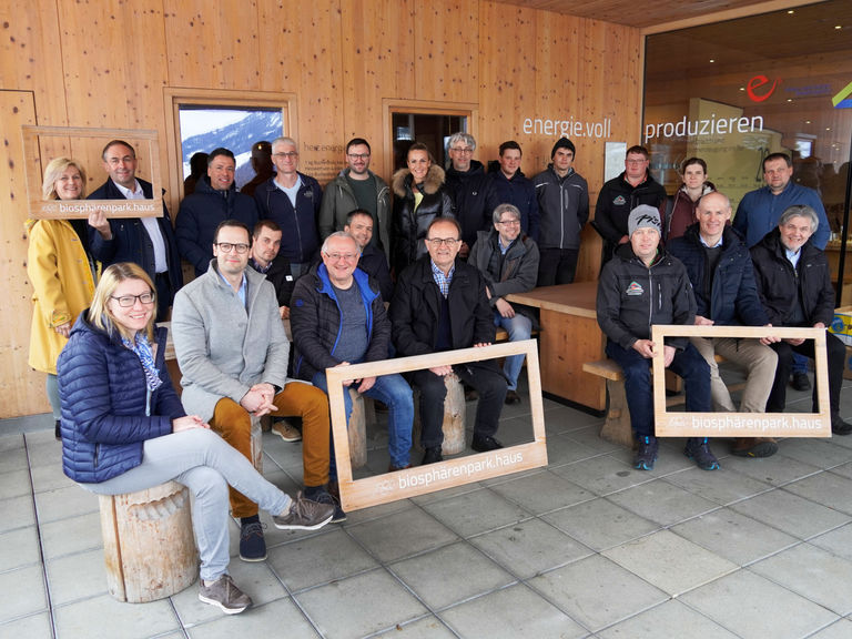 Exkursionsgruppe im Biosphärenpark Haus - Großes Walsertal