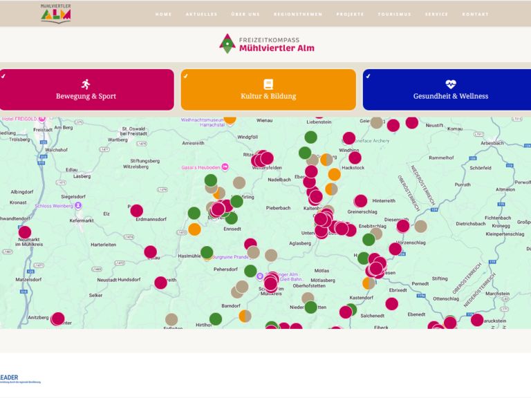 Freizeitkompass Mühlviertler Alm - Kartenansicht